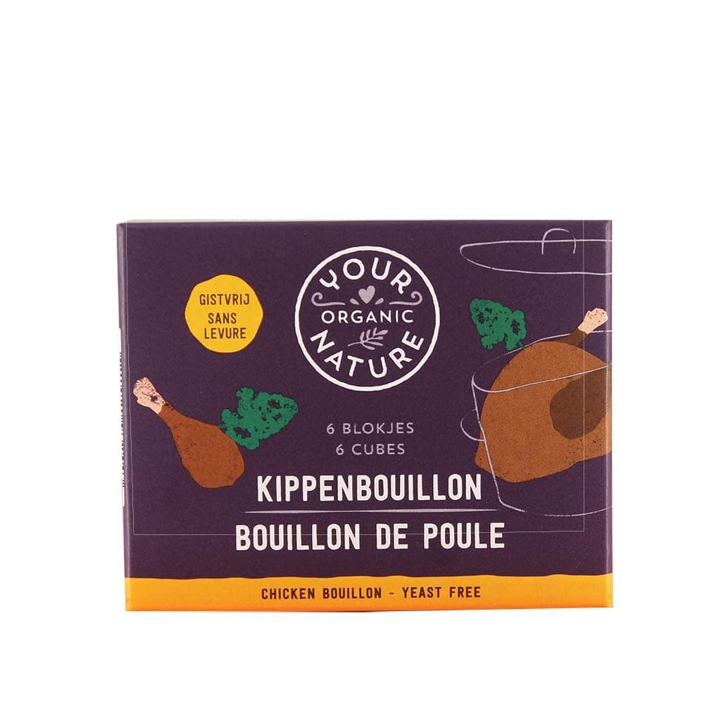 Heldere kippenbouillonblokjes zonder gist Puur Mieke