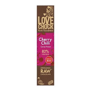 Lovechock Kers / Chili 82% cacao - 40g - BIO
