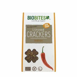 Biobites Raw Food Lijnzaad Crackers Indian - (2st) 30g - BIO