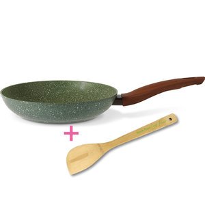 Natura Induction Koekenpan 32cm met hout-look greep - VegeTek