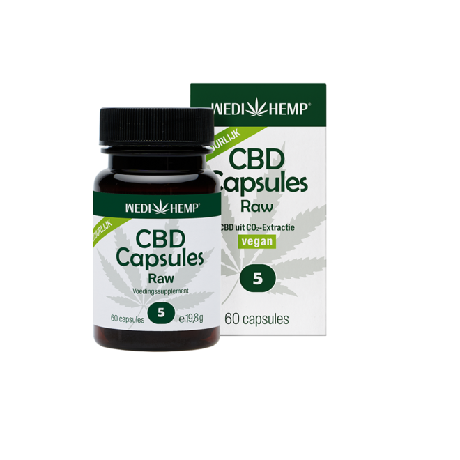 CBD Capsules Raw 5% - 60st - Full Spectrum